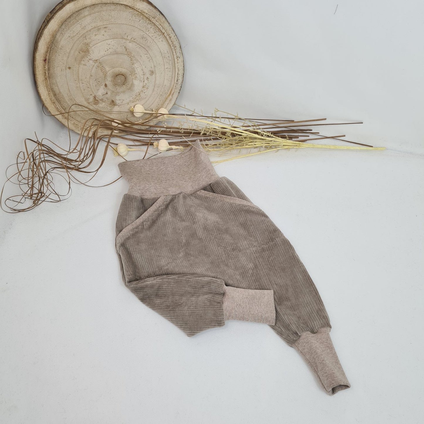 Pumphose Cordjersey in beige