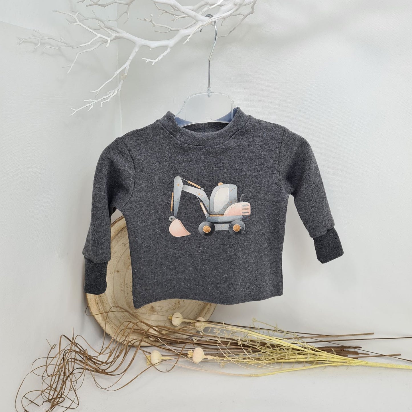 Kuscheliges Sweatshirt mit niedlichem Bagger-Print