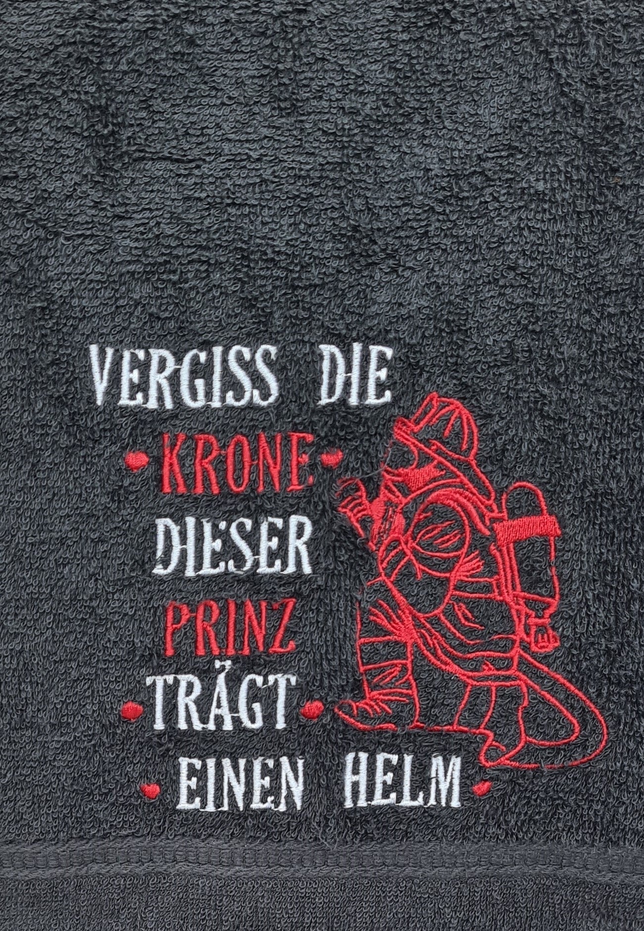 Duschtuch 70x140 mit Feuerwehr-Stickerei - Zauberzwerge