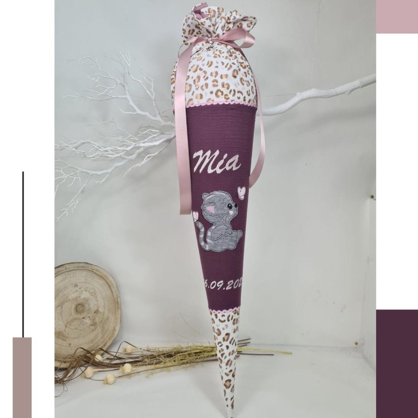 Individualisierbare Schultüte im Leo-Design – mit Wunsch-Stickerei