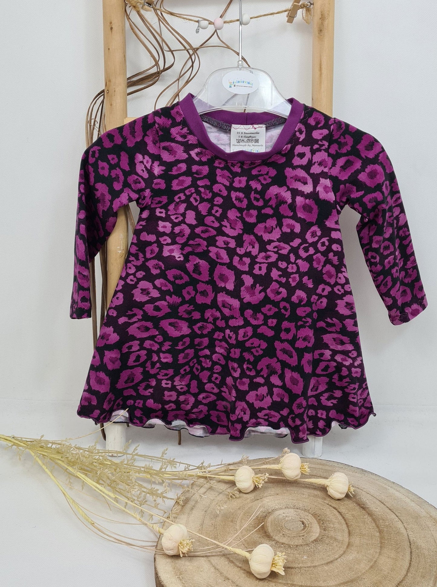 Kleid Leoprint Pink/Schwarz - Zauberzwerge