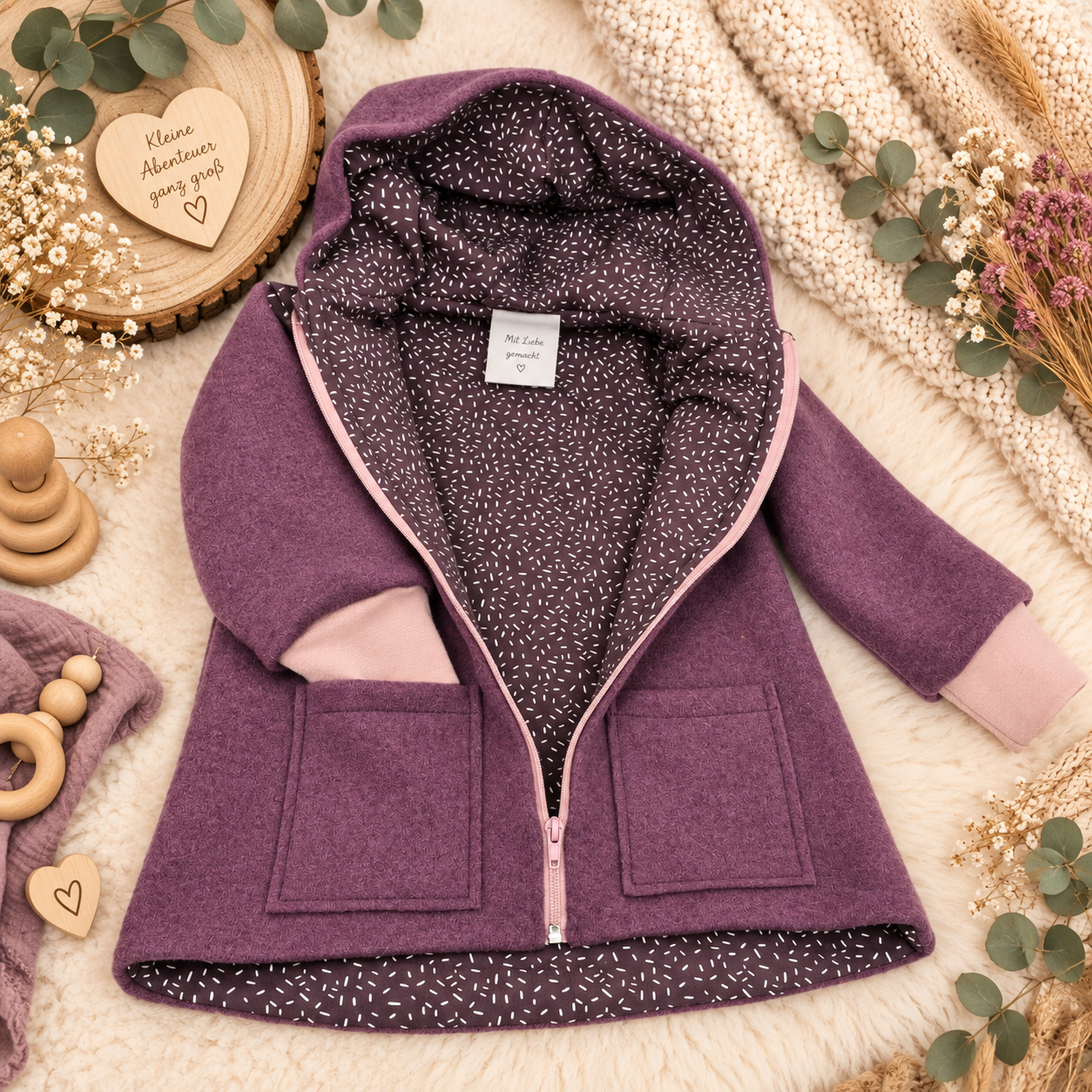 Wollwalk-Jacke verschiedene Farben – Warm, Bequem & Praktisch