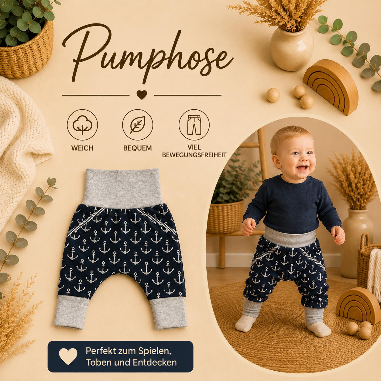 Pumphose „Anker“ – Blauschwarz