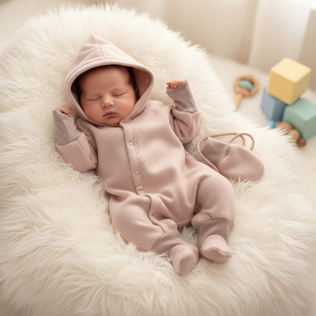 🤍 Baby Baumwoll-Fleece Overall – kuschelig weich & natürlich 🤍