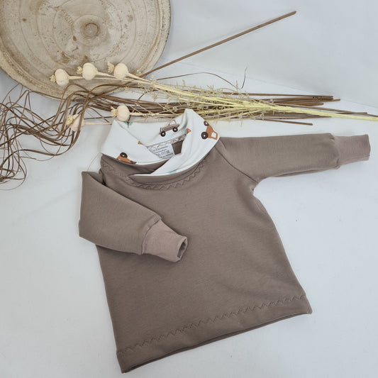 Sweatshirt mit Kragen in Taupe