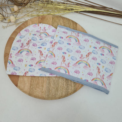 Beanie & Loop „Regenbogen & Einhorn“ – Einzeln oder im Set