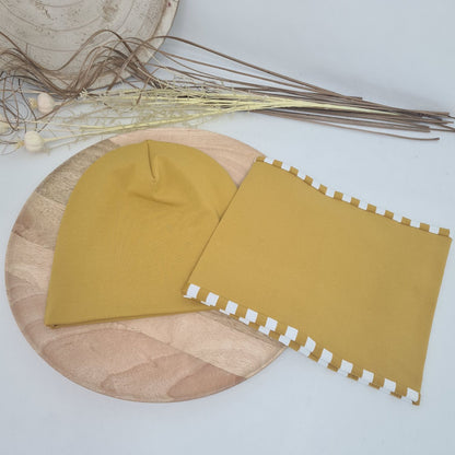 Beanie &  Loop – einzeln oder als Set in senfgelb