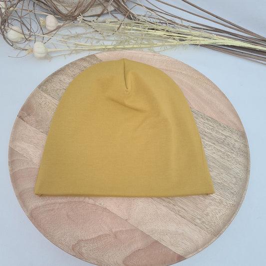 Beanie &  Loop – einzeln oder als Set in senfgelb
