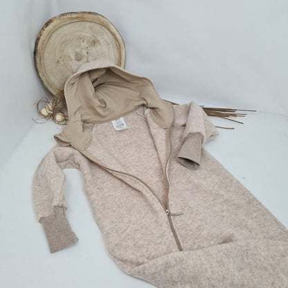 Wollfleece Overall hellbeige Melange Gr. 104-110 2. Wahl