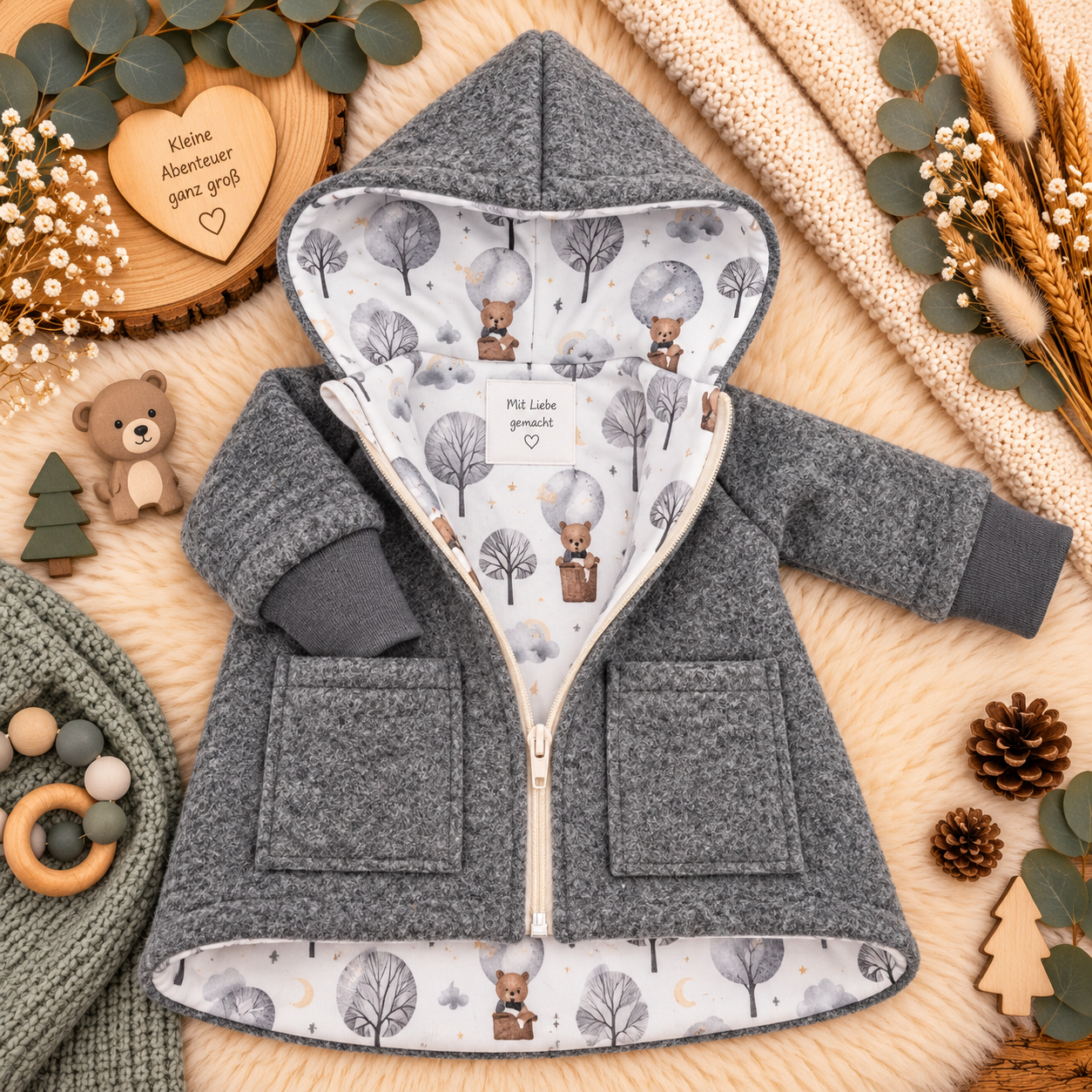 Wollwalk-Jacke verschiedene Farben – Warm, Bequem & Praktisch
