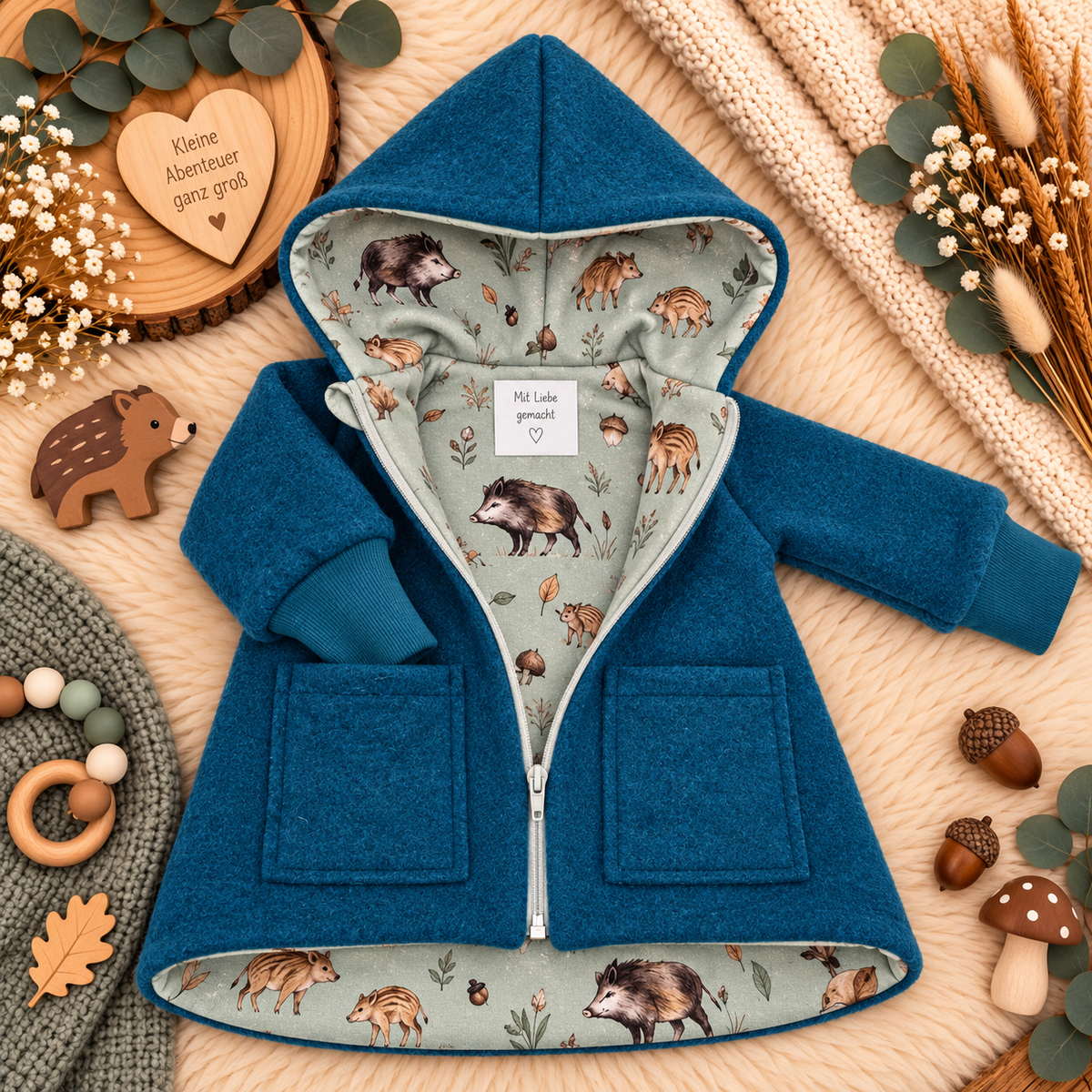Wollwalk-Jacke verschiedene Farben – Warm, Bequem & Praktisch