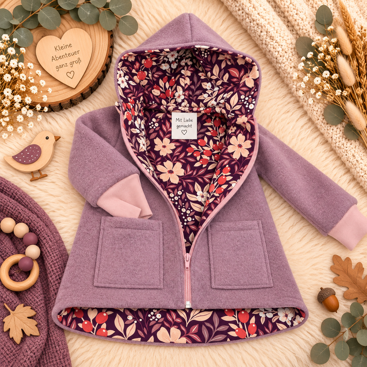 Wollwalk-Jacke verschiedene Farben – Warm, Bequem & Praktisch