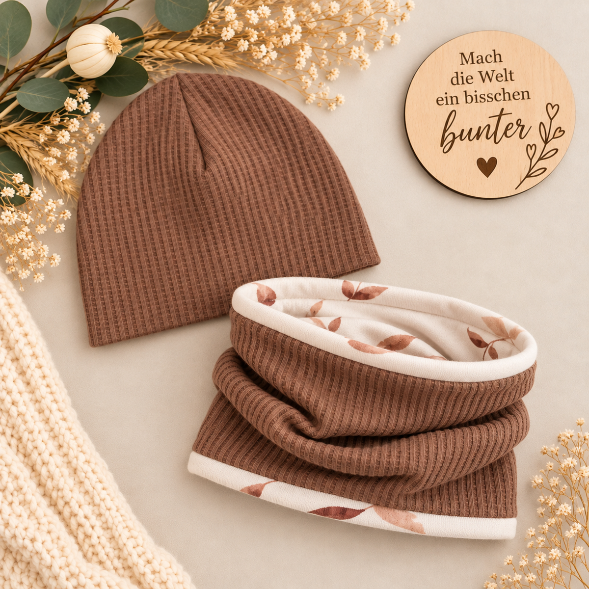 Kleiner Wohlfühlliebling – Beanie & Loop in Muscat ✨