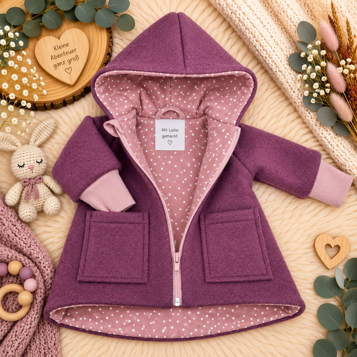 Wollwalk-Jacke verschiedene Farben – Warm, Bequem & Praktisch