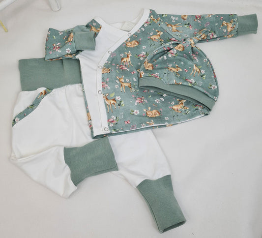 Babyset 3-tlg. aus French Terry - Zauberzwerge