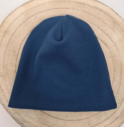 Beanie aus blauem Rippjersey - Zauberzwerge