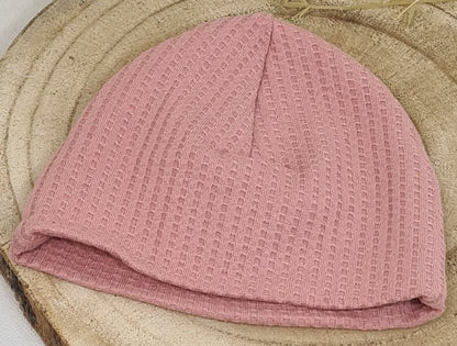 Beanie in rosa aus Waffeljersey - Zauberzwerge