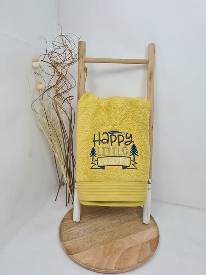 Camping Crew - Besticktes Duschtuch 70x140 cm - Individualisierbar - Zauberzwerge