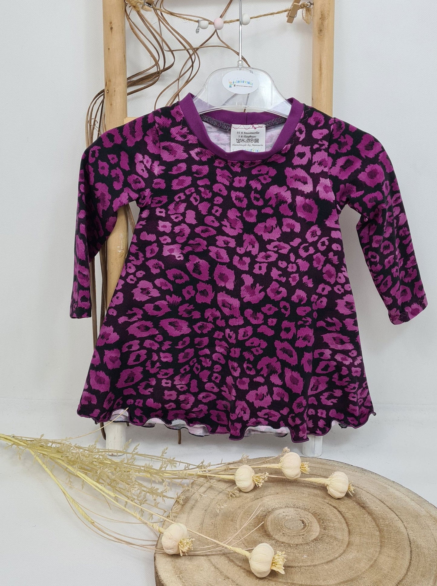 Kleid Leoprint Pink/Schwarz - Zauberzwerge