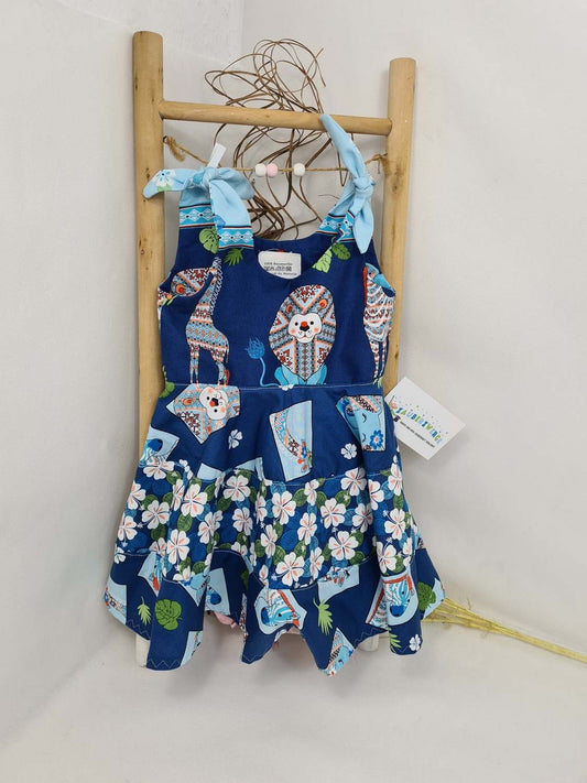 Sommerkleid mit Blumigem Muster und Zootieren - Zauberzwerge