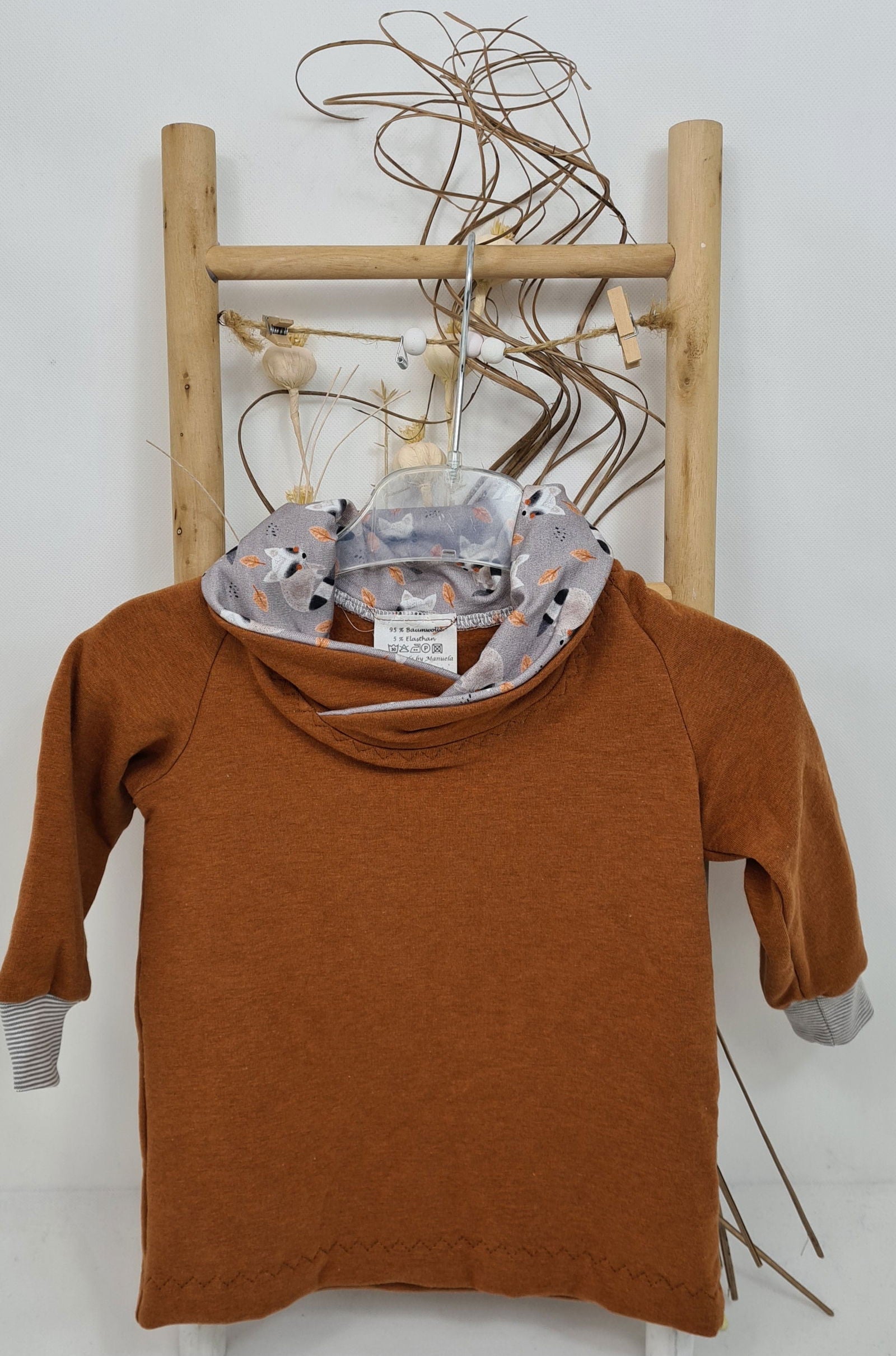 Sweatshirt terracotta mit Fuchsmotiv - Zauberzwerge