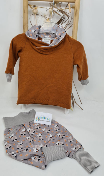 Sweatshirt terracotta mit Fuchsmotiv - Zauberzwerge