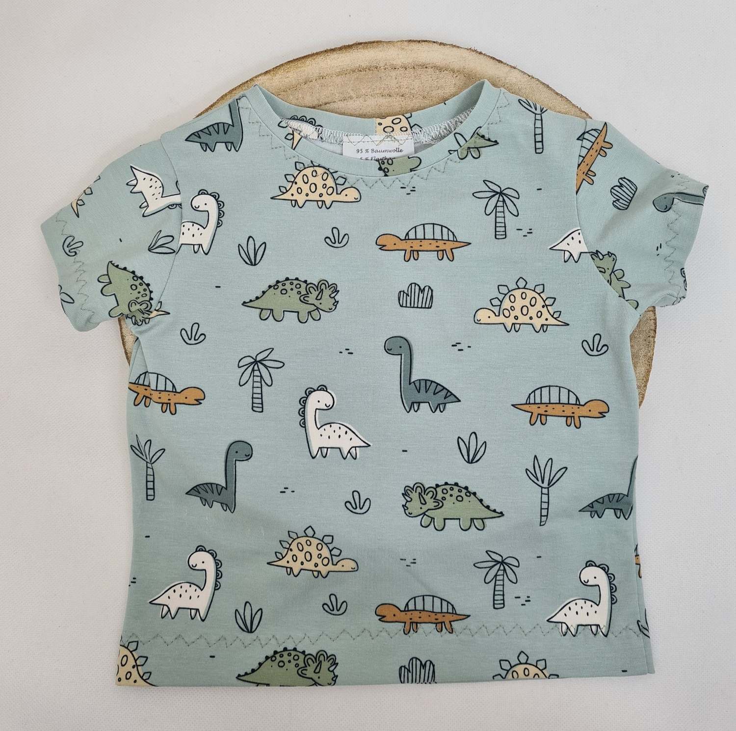 T-Shirt mit Dino-Print in Altgrün - Zauberzwerge