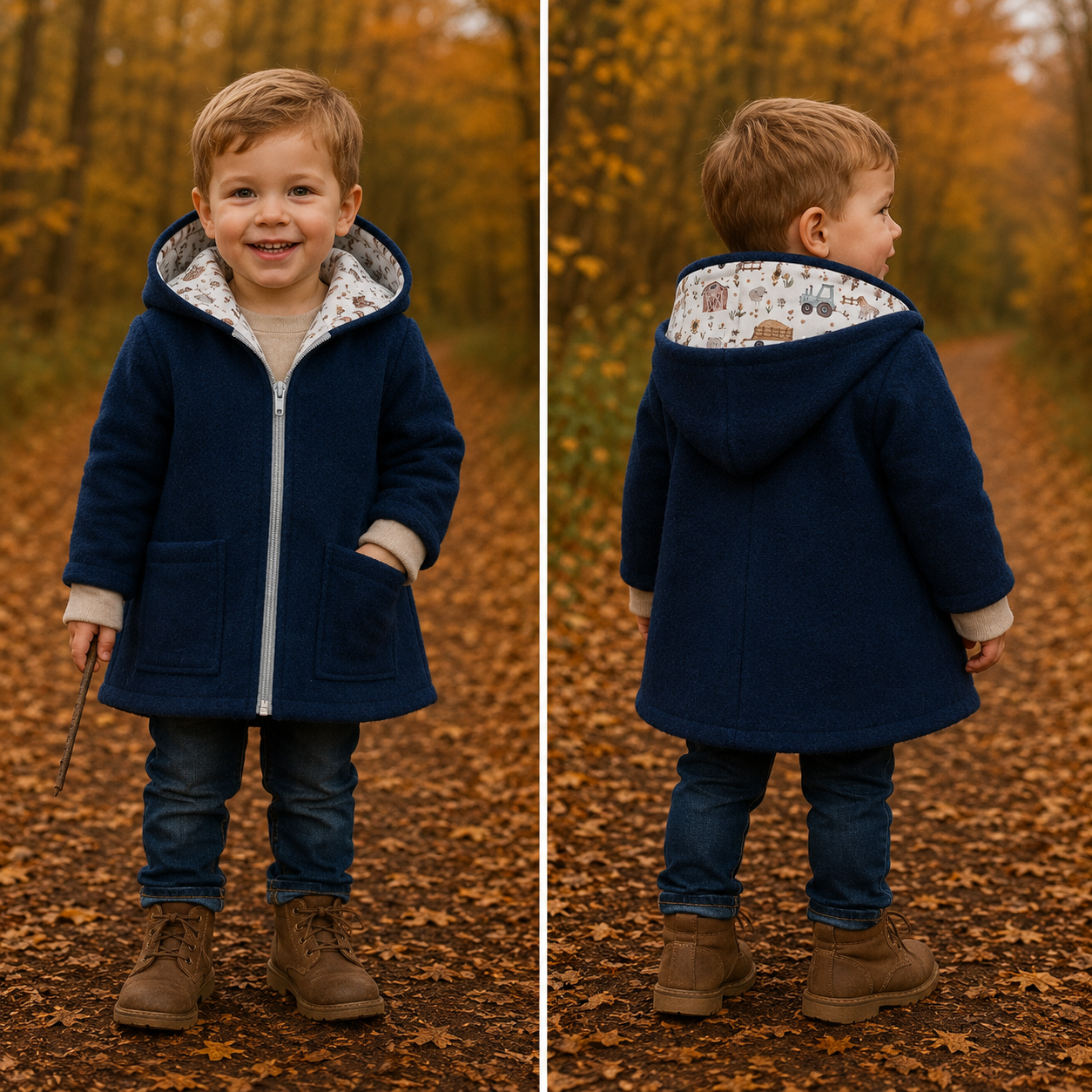 Wollwalk-Jacke verschiedene Farben – Warm, Bequem & Praktisch