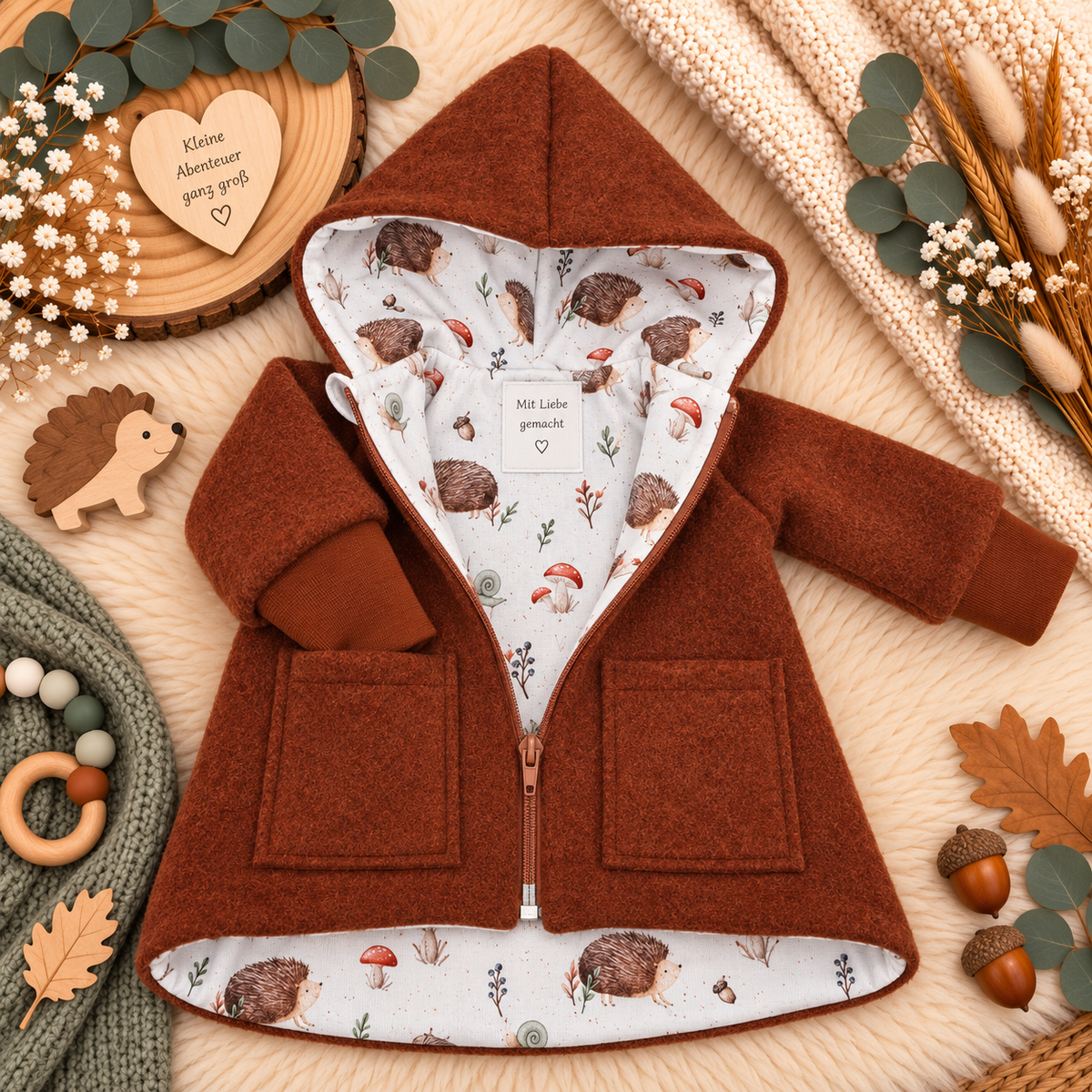 Wollwalk-Jacke verschiedene Farben – Warm, Bequem & Praktisch