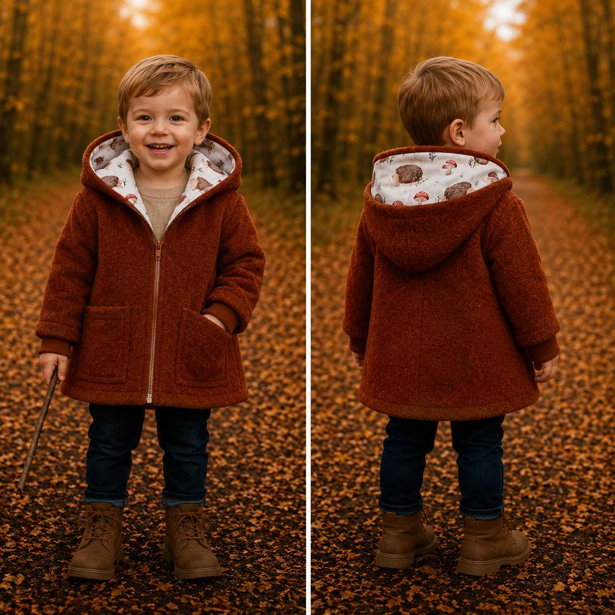 Wollwalk-Jacke verschiedene Farben – Warm, Bequem & Praktisch