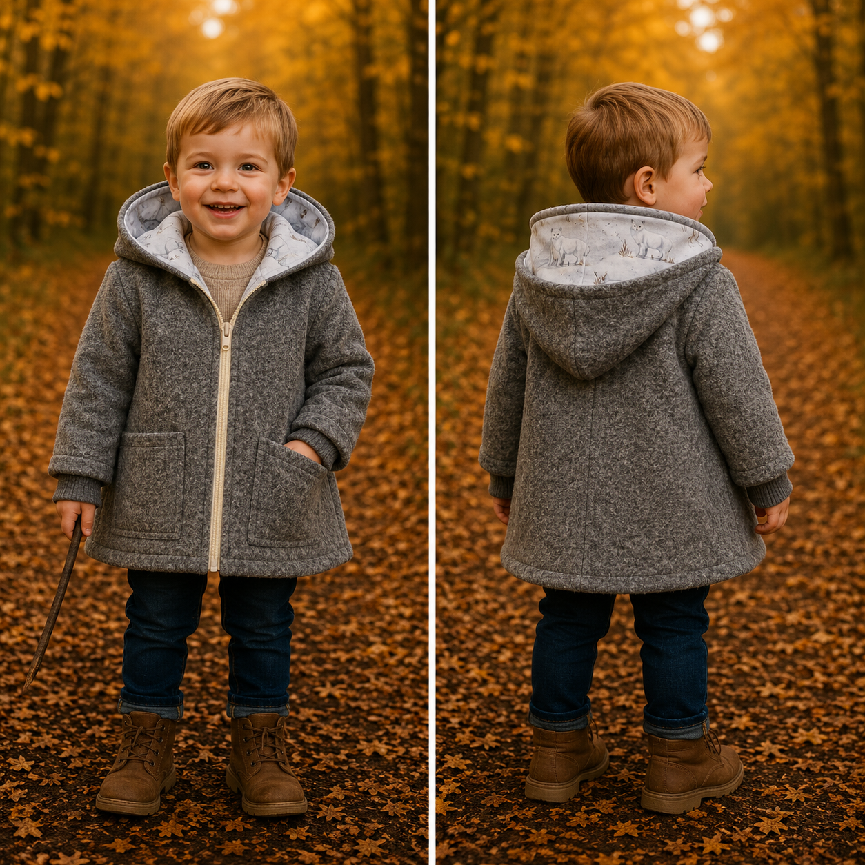 Wollwalk-Jacke verschiedene Farben – Warm, Bequem & Praktisch