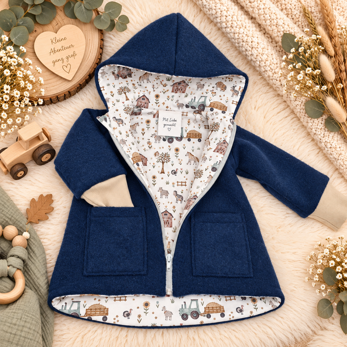 Wollwalk-Jacke verschiedene Farben – Warm, Bequem & Praktisch