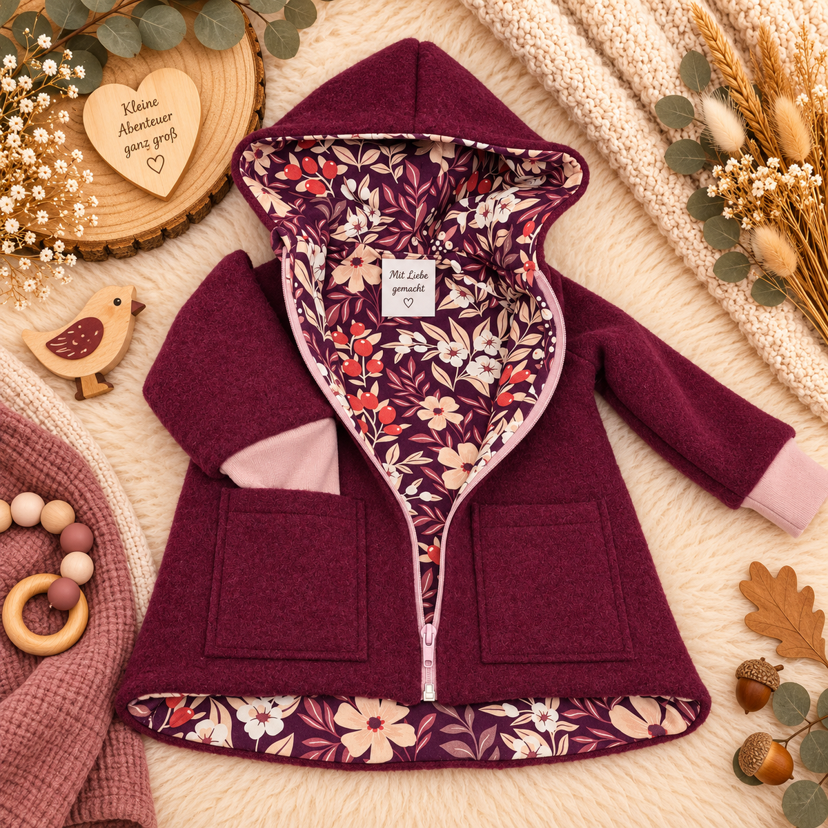 Wollwalk-Jacke verschiedene Farben – Warm, Bequem & Praktisch