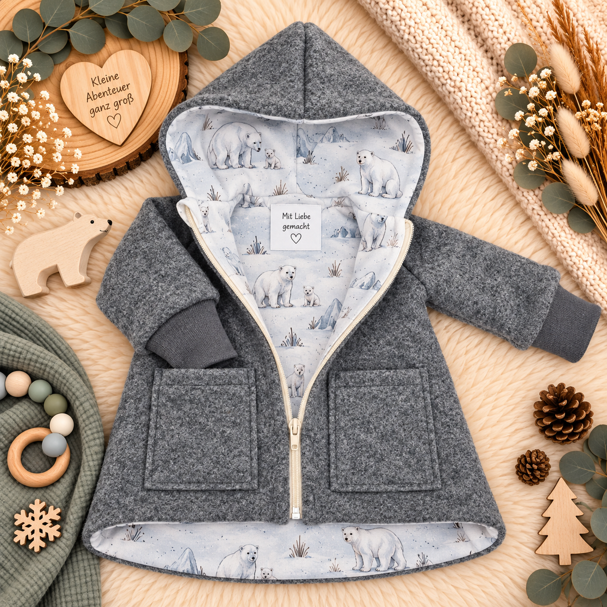 Wollwalk-Jacke verschiedene Farben – Warm, Bequem & Praktisch