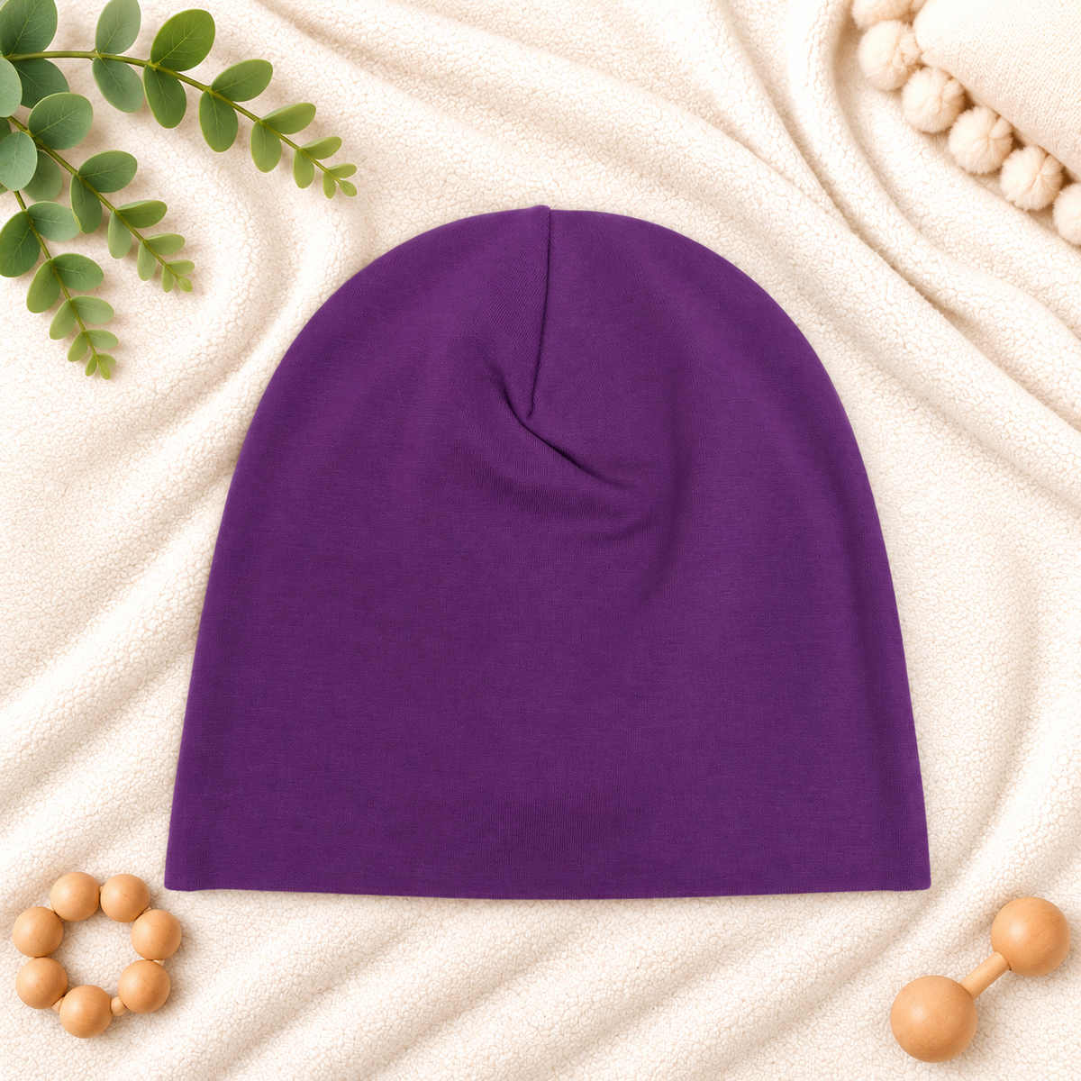 Beanie in Lila und Loop mit Einhörnern