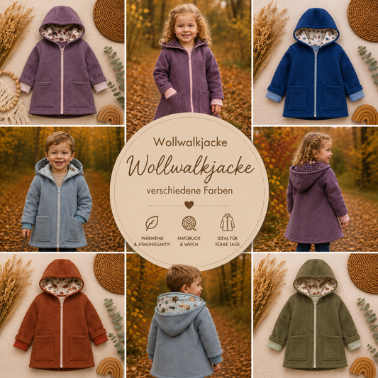 Wollwalk-Jacke verschiedene Farben – Warm, Bequem & Praktisch