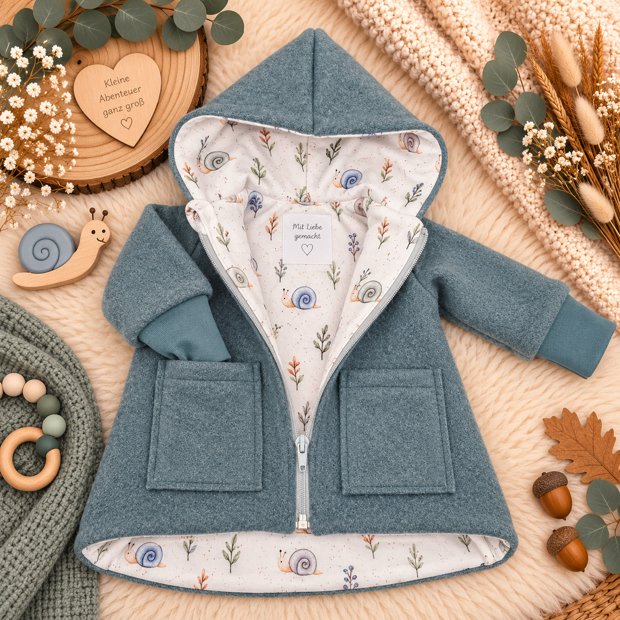 Wollwalk-Jacke verschiedene Farben – Warm, Bequem & Praktisch