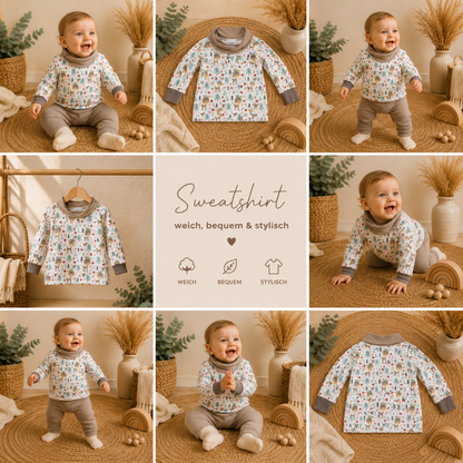 Sweat-Hoodie „Boho-Reh“ – Mit Statement-Kragen