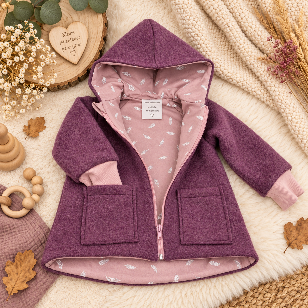 Wollwalk-Jacke verschiedene Farben – Warm, Bequem & Praktisch