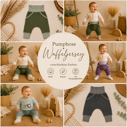 Pumphose aus Waffeljersey – verschiedene Farben