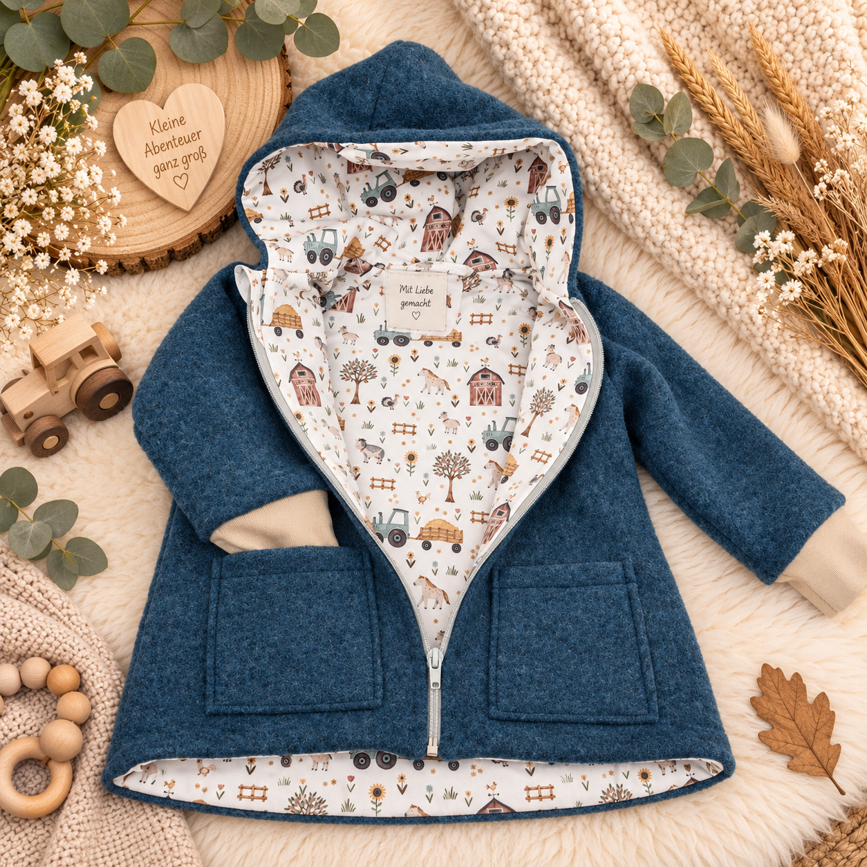 Wollwalk-Jacke verschiedene Farben – Warm, Bequem & Praktisch