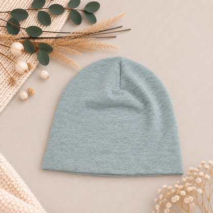 Kleiner Lieblingsbegleiter – Beanie & Loop in Altgrün melange🤍