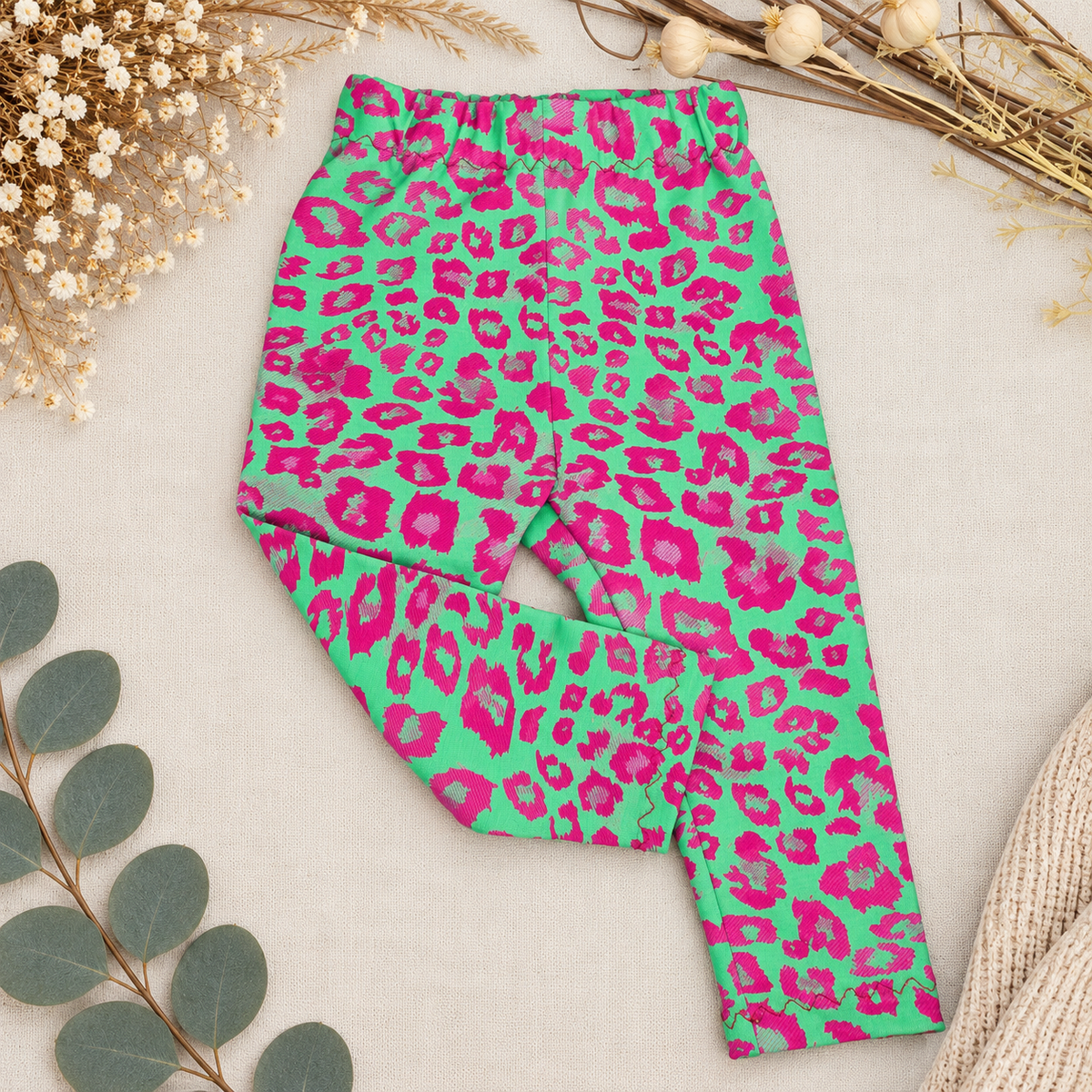 Leggings im Leo-Design – Grün/Pink 💚💗
