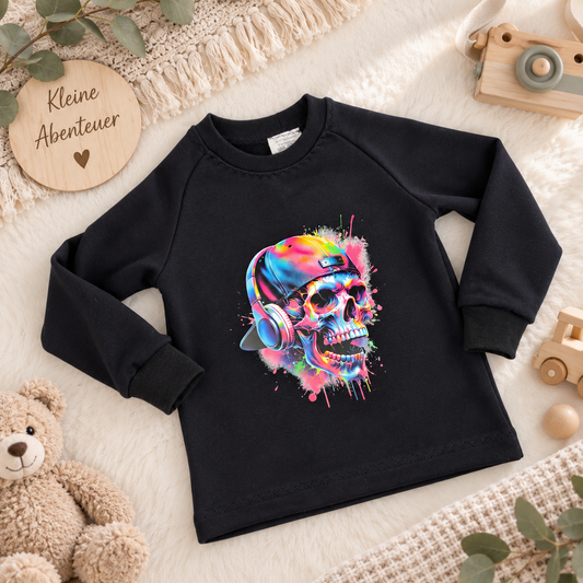 Sweatshirt Schwarz mit Totenkopf – Für coole Kids