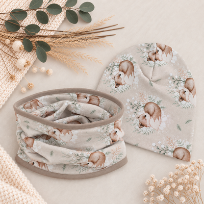 Kleiner Fuchsliebling – Beanie & Loop in Beige 🤎