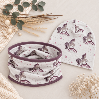 Kleiner Zauberliebling – Beanie & Loop in Mauve 💜