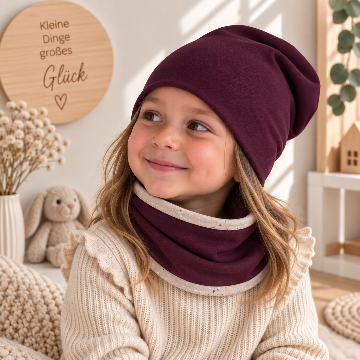 Warme Farben, kleines Glück – Beanie & Loop Set in Bordeaux 🍂