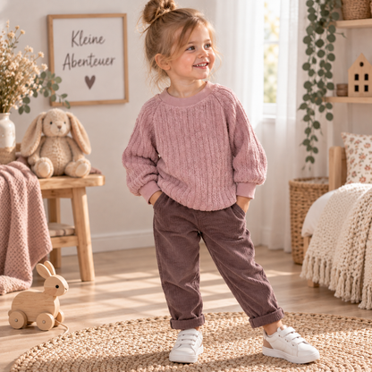 Woll-Pullover in Altrosa