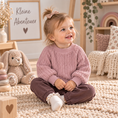 Woll-Pullover in Altrosa
