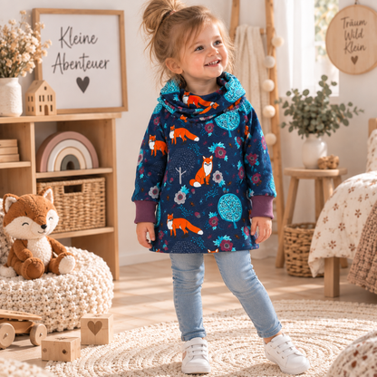 Sweatshirt mit Fuchs- und Waldmotiven